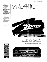 Zenith VRL4110 Operating Manual & Warranty