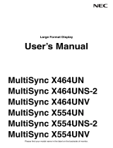 NEC MultiSync X464UNV Owner's manual