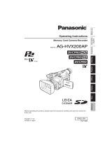 Panasonic AG HVX200A - Pro 3CCD P2/DVCPRO 1080i High Definition Camcorder Operating Instructions Manual