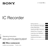 Sony ICD-UX81F Operating instructions