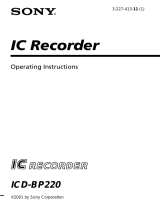Sony ICD-BP220 Operating instructions