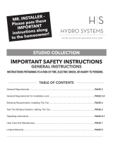 Hydro Systems SON6042AWPW Installation guide