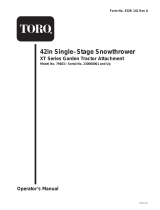 Toro 42in Single-Stage Snowthrower, XT Series Garden Tractors User manual