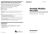 Sony MZ-NE410 Operating instructions
