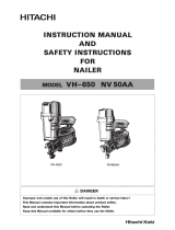 Hitachi VH650 - Fencing Nailer, Full Head User manual