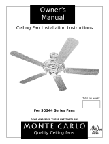 Monte Carlo Fan Company 5DS44 Series User manual