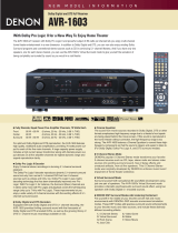 Denon AVR-1603 Quick start guide