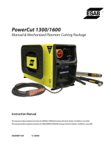 ESAB Powercut 1300/1600 Manual & Mechanized Plasmarc Cutting Package User manual