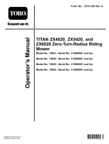 Toro TITAN ZX4820 Zero-Turn-Radius Riding Mower User manual