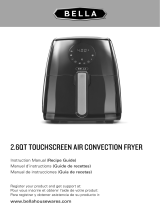 Bella 2.6 QT Touchscreen Air Convection Fryer Owner's manual