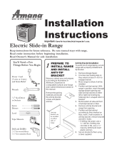 Amana Electric Slide-In Range Installation Instructions Manual