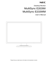 NEC MultiSync E203Wi Owner's manual