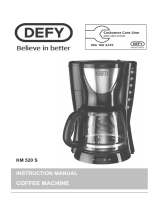 Defy Black Sense Coffee Maker KM 520 S Owner's manual