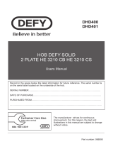 Defy Domino Solid Hob DHD 401 Owner's manual