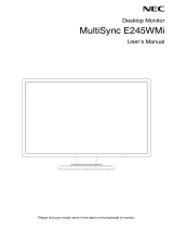 NEC MultiSync E245WMi Owner's manual
