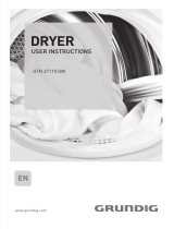 Grundig 7kg Condenser Tumble Dryer with sensor programmes User manual