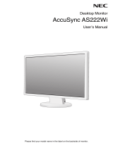 NEC AccuSync AS222Wi Owner's manual