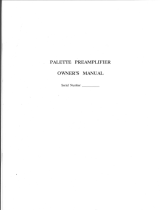 Cello Palette Premaplifier Owner's manual