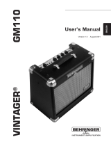 Behringer V-Tone GM110 User manual