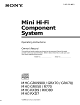 Sony MHC-GRX9900 Operating instructions