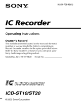 Sony ICD-ST10 Operating instructions