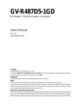 Gigabyte GV-R487D5-1GD User manual