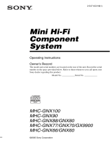 Sony MHC-GX9900 Operating instructions