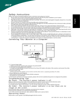 Acer S191HQL Quick start guide