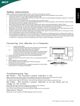 Acer G205HL Quick start guide