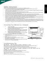 Acer P225HQL Quick start guide