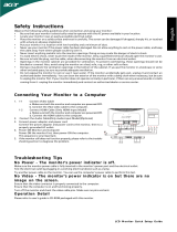 Acer HR274H Quick start guide