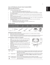Acer V203HV Quick start guide