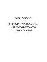 Acer P1223 User manual