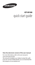 Samsung GT-I9100 Quick start guide