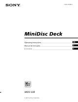 Sony MDS-S38 User manual