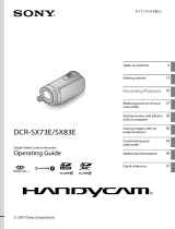 Sony DCR-SX83E Operating instructions
