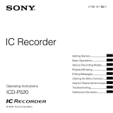 Sony ICD-P520 Operating instructions