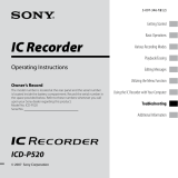 Sony ICD-P520 Operating instructions