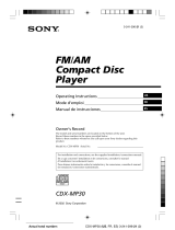 Sony CDX-MP30 Operating instructions