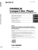 Sony CDX-M850MP Owner's manual
