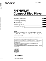 Sony CDX-M800 Owner's manual
