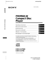 Sony CDX-CA750 Owner's manual
