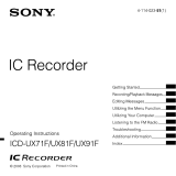 Sony ICD-UX81F Operating instructions