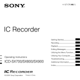 Sony ICD-SX900 Operating instructions