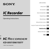 Sony ICD-SX67 Operating instructions