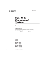 Sony MHC-GR7 Operating instructions