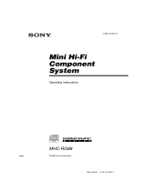 Sony MHC-RG88 Operating instructions