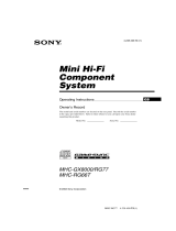 Sony MHC-RG66T User manual