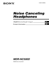 Sony MDR-NC500D Operating instructions