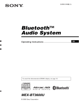 Sony MEX-BT3600U Operating instructions